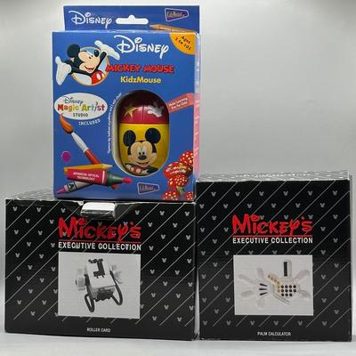 LOT 154B: Disney Pens, Calculator, Roller Card, Mini Clock, Keyboard Mouse & More