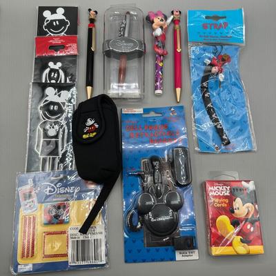 LOT 154B: Disney Pens, Calculator, Roller Card, Mini Clock, Keyboard Mouse & More