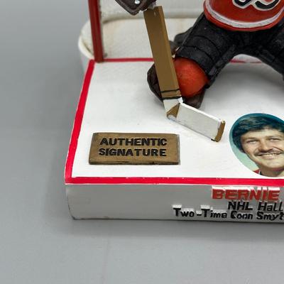 LOT 155B: Philadelphia Flyers Collection - Bernie Parent Figurine in Box, Poster & More