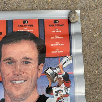LOT 155B: Philadelphia Flyers Collection - Bernie Parent Figurine in Box, Poster & More