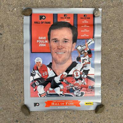 LOT 155B: Philadelphia Flyers Collection - Bernie Parent Figurine in Box, Poster & More