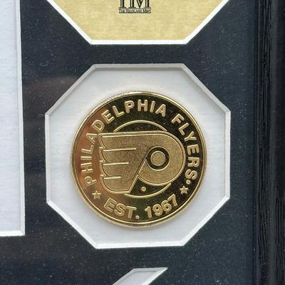 LOT 155B: Philadelphia Flyers Collection - Bernie Parent Figurine in Box, Poster & More