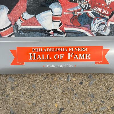 LOT 155B: Philadelphia Flyers Collection - Bernie Parent Figurine in Box, Poster & More