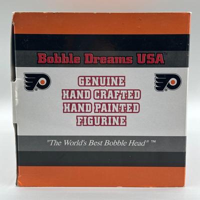 LOT 155B: Philadelphia Flyers Collection - Bernie Parent Figurine in Box, Poster & More