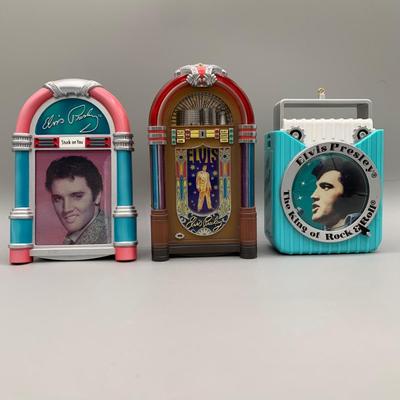 LOT 169 A: Elvis Presley Ornament Collection: Department 56 "Elvis Presley's Graceland", 1955 Cadillac Fleetwood, & More