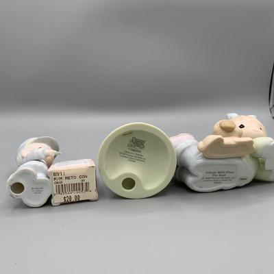 LOT 171 B: Precious Moments Collection: Wedding Cake Topper, "Together Is The Nicest Place To Be", "Friends Write From The...