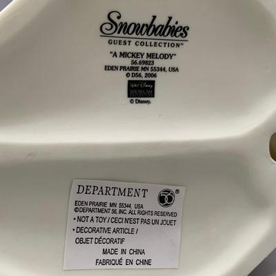 LOT 172 B: Department 56 Snowbabies Guest Collection: "Special Delivery From Mickey And Me", "A Mickey Melody",...