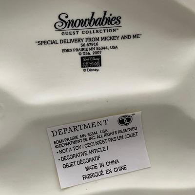 LOT 172 B: Department 56 Snowbabies Guest Collection: "Special Delivery From Mickey And Me", "A Mickey Melody",...