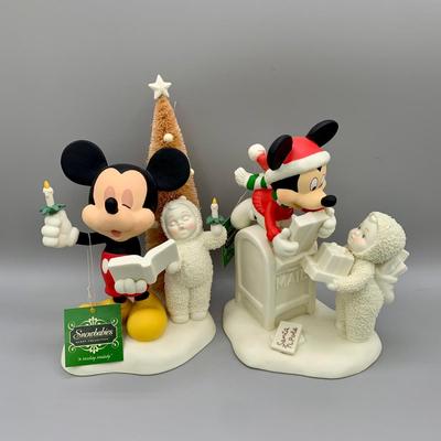 LOT 172 B: Department 56 Snowbabies Guest Collection: "Special Delivery From Mickey And Me", "A Mickey Melody",...