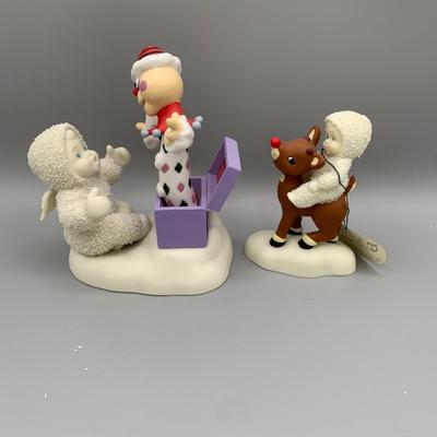 LOT 173 B: Department 56 Snowbabies Guest Collection: "Rudolph Gets Ready", "Catch Me If You Can", "You're...