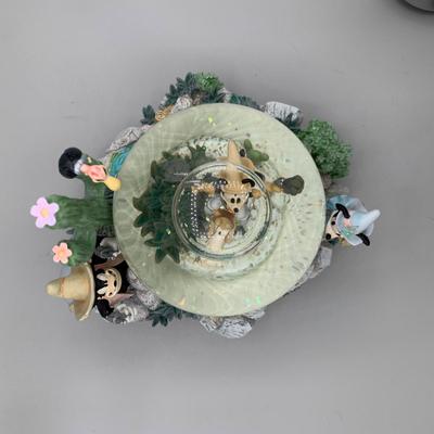 LOT 182 B: Disney Cowboy Mickey Tune "Home On The Range" & Mickey Mouse Tune "Mickey Mouse March" Musical Snowglobes