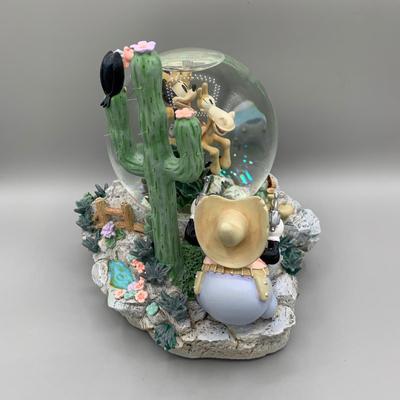 LOT 182 B: Disney Cowboy Mickey Tune "Home On The Range" & Mickey Mouse Tune "Mickey Mouse March" Musical Snowglobes
