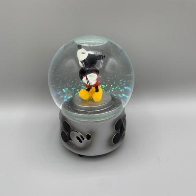 LOT 182 B: Disney Cowboy Mickey Tune "Home On The Range" & Mickey Mouse Tune "Mickey Mouse March" Musical Snowglobes