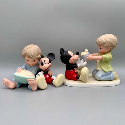 LOT 186 B: Disney & Me Figurines by Enesco: "Sunday Night Double Feature" & "You Are A Gift To Me"