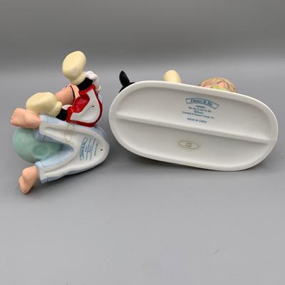 LOT 186 B: Disney & Me Figurines by Enesco: "Sunday Night Double Feature" & "You Are A Gift To Me"