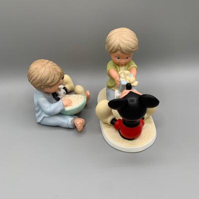 LOT 186 B: Disney & Me Figurines by Enesco: "Sunday Night Double Feature" & "You Are A Gift To Me"
