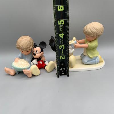 LOT 186 B: Disney & Me Figurines by Enesco: "Sunday Night Double Feature" & "You Are A Gift To Me"