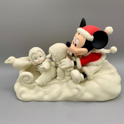 LOT 187 B: Department 56 Snowbabies Guest Collection: "My Pal Mickey", "A Magical Sleigh Ride With Mickey", &...