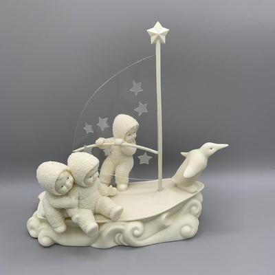 LOT 188 B: Department 56 Snowbabies "Come Sail With Me" & Trees