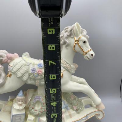 LOT 189 B: Christmas Rocking Horse Collection: 2 Musical Porcelain & More