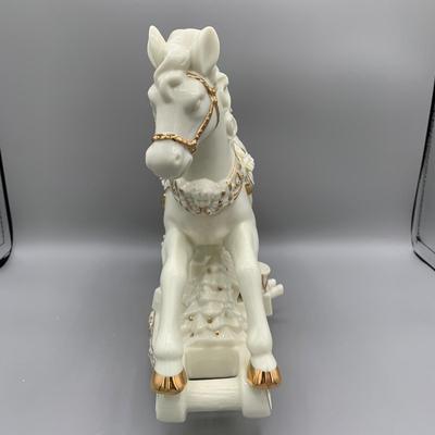 LOT 189 B: Christmas Rocking Horse Collection: 2 Musical Porcelain & More