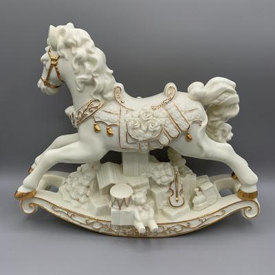 LOT 189 B: Christmas Rocking Horse Collection: 2 Musical Porcelain & More