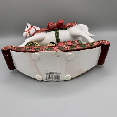 LOT 189 B: Christmas Rocking Horse Collection: 2 Musical Porcelain & More