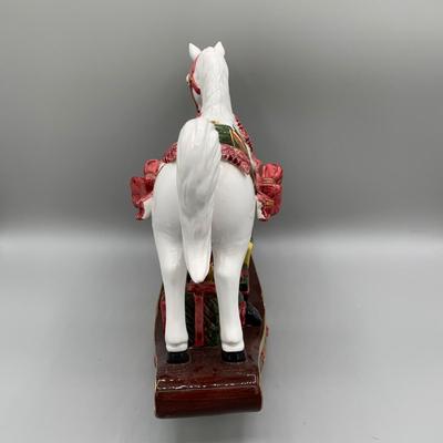 LOT 189 B: Christmas Rocking Horse Collection: 2 Musical Porcelain & More