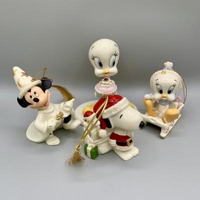 LOT 190 B: Lenox Ornament Collection: "A Present From Tweety", "Sorcerer's Apprentice", "A Tweedy...