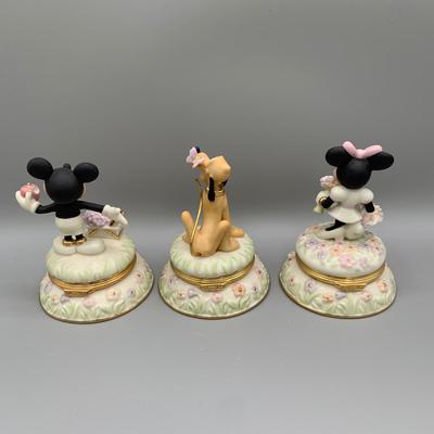LOT 191 B: Disney Treasures by Lenox: "Blooms For Minnie", "A Picnic With Mickey", & "A Friend For Pluto"