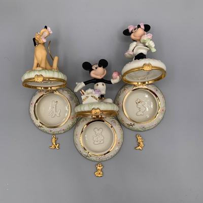 LOT 191 B: Disney Treasures by Lenox: "Blooms For Minnie", "A Picnic With Mickey", & "A Friend For Pluto"