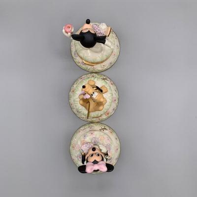 LOT 191 B: Disney Treasures by Lenox: "Blooms For Minnie", "A Picnic With Mickey", & "A Friend For Pluto"