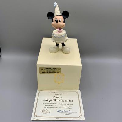 LOT 193 B: Disney Showcase Collection by Lenox "Mickey's Happy Birthday To You" & "Mickey's Heartfelt...