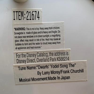 LOT 196 B: Disney Snow White And The Seven Dwarves Tune "Dwarfs Yodel Song" & The Little Mermaid Tune "Under The...