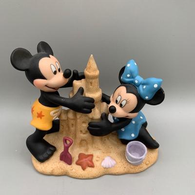 LOT 198 B: Disney Mickey Mouse Schmid Musical Collectibles Hand Painted Music Box, "Where Dreams Come True" Statuette, &...