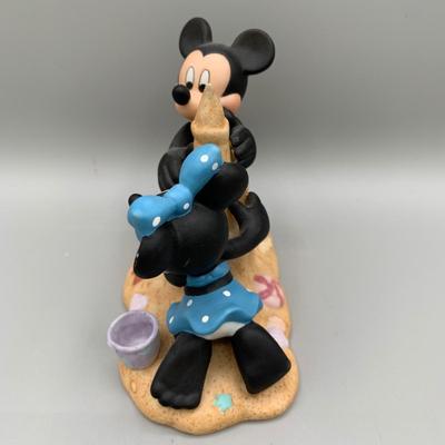 LOT 198 B: Disney Mickey Mouse Schmid Musical Collectibles Hand Painted Music Box, "Where Dreams Come True" Statuette, &...