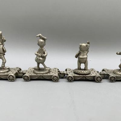 LOT 201 B: Disney Pewter Collection: Mickey And Minnie Collectible Spoons, Train Set, & More