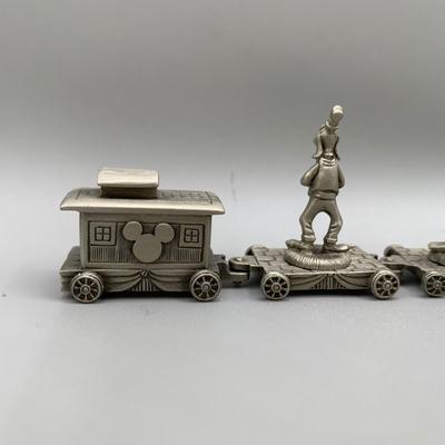 LOT 201 B: Disney Pewter Collection: Mickey And Minnie Collectible Spoons, Train Set, & More