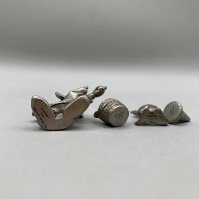 LOT 201 B: Disney Pewter Collection: Mickey And Minnie Collectible Spoons, Train Set, & More