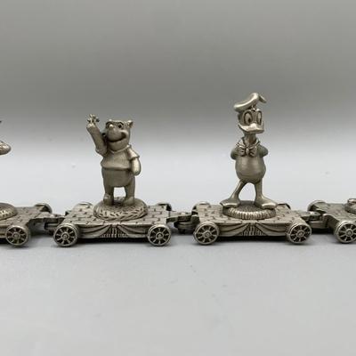 LOT 201 B: Disney Pewter Collection: Mickey And Minnie Collectible Spoons, Train Set, & More