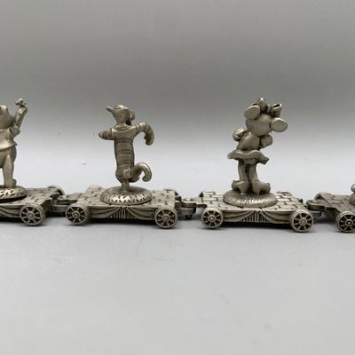 LOT 201 B: Disney Pewter Collection: Mickey And Minnie Collectible Spoons, Train Set, & More