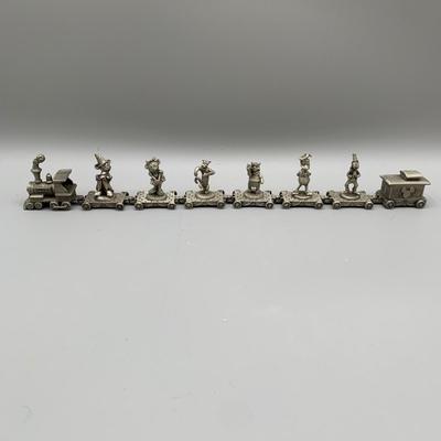 LOT 201 B: Disney Pewter Collection: Mickey And Minnie Collectible Spoons, Train Set, & More