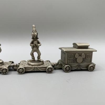 LOT 201 B: Disney Pewter Collection: Mickey And Minnie Collectible Spoons, Train Set, & More