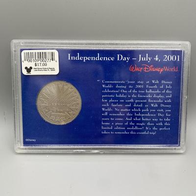 LOT 205 B: Disney Coins: Hollywood Studios Star Tours Commemorative Coin, Holiday Celebrations Independence Day 2001 Limited Edition...