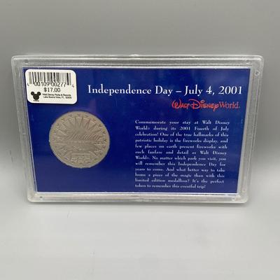 LOT 206 B: Disney Coins: Hollywood Studios Star Tours Commemorative Coin, Holiday Celebrations Independence Day 2001 Limited Edition...