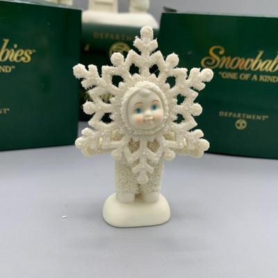 LOT 210 B: Department 56 Snowbabies Collection: "Scrapbook Crazy", Styrofoam Sign, "Message From Heaven",...