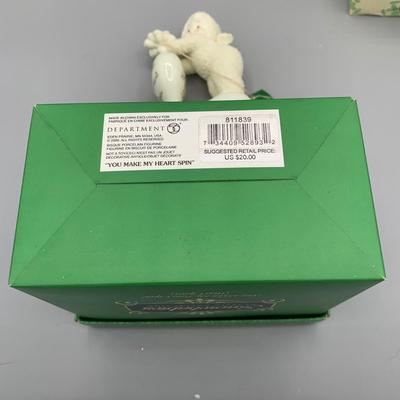 LOT 210 B: Department 56 Snowbabies Collection: "Scrapbook Crazy", Styrofoam Sign, "Message From Heaven",...