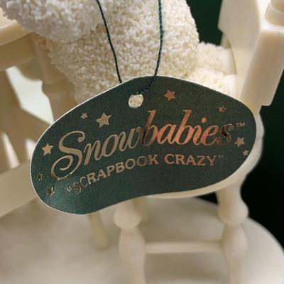 LOT 210 B: Department 56 Snowbabies Collection: "Scrapbook Crazy", Styrofoam Sign, "Message From Heaven",...
