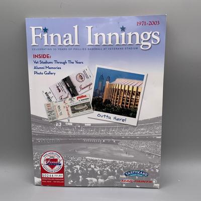 LOT 211 B: Philadelphia Phillies Veterans Stadium Collection: Limited Edition Magazine, Trading Cards, Pins, Die-Cast Tractor Trailer,...