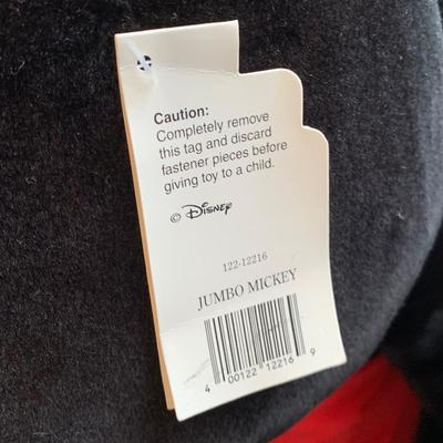 LOT 214 A: Disney Jumbo Mickey Mouse Stuffed Animal w/ Tags